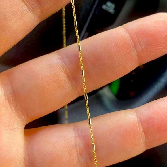 18K Gold chain & earrings